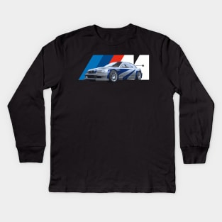 NSF M3 E46 GTR CAR DTM WIDEBODY Kids Long Sleeve T-Shirt